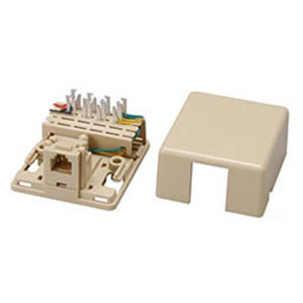 Allen Tel Modular Surface IDC Jack, 6-Position, 4-Conductor, Ivory AT625A3-4